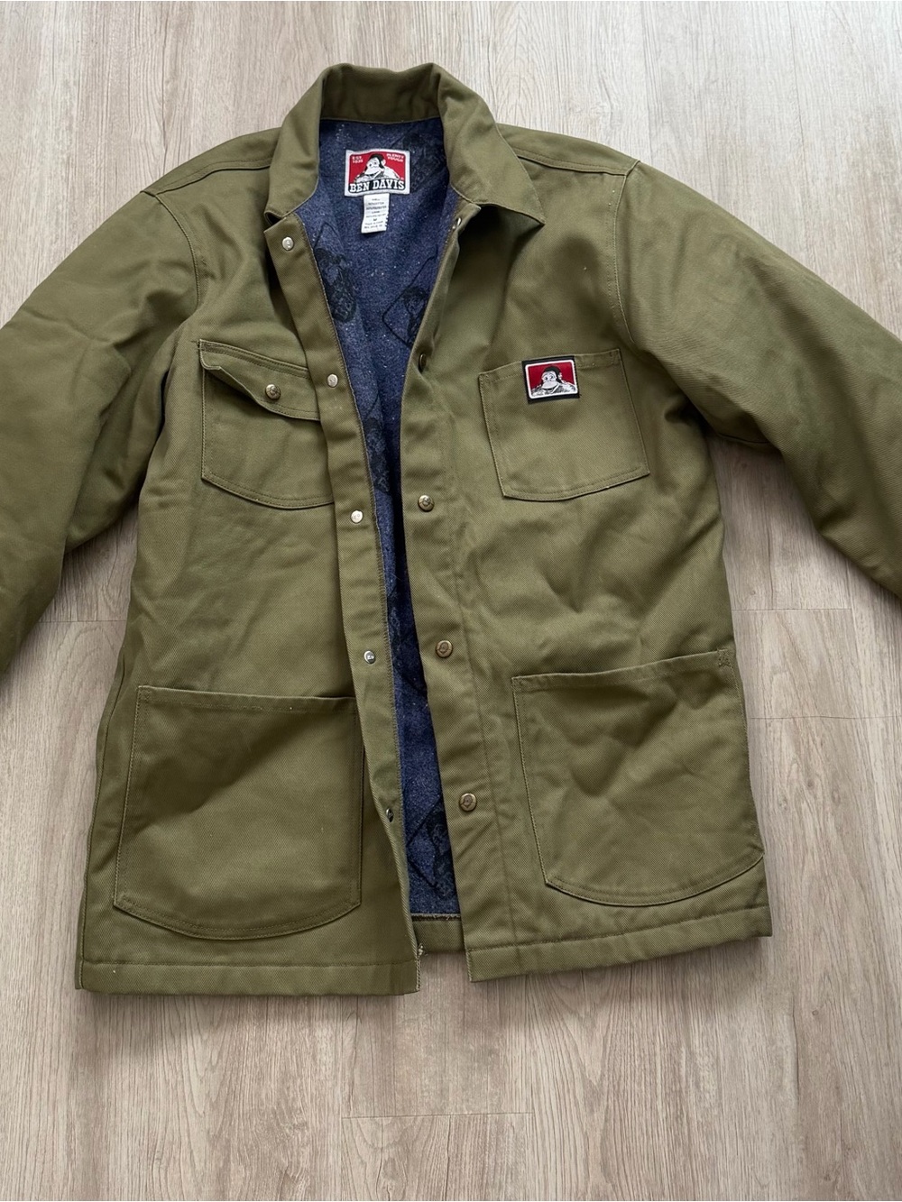 Ben Davis Original Snap Front Olive Canvas Field Jacket